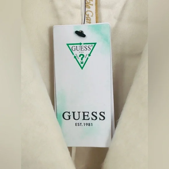 “Guess” - Cream Snow White Belted Trench Coat (Sustainable Wool Garment) NWT - Picture 5 of 15